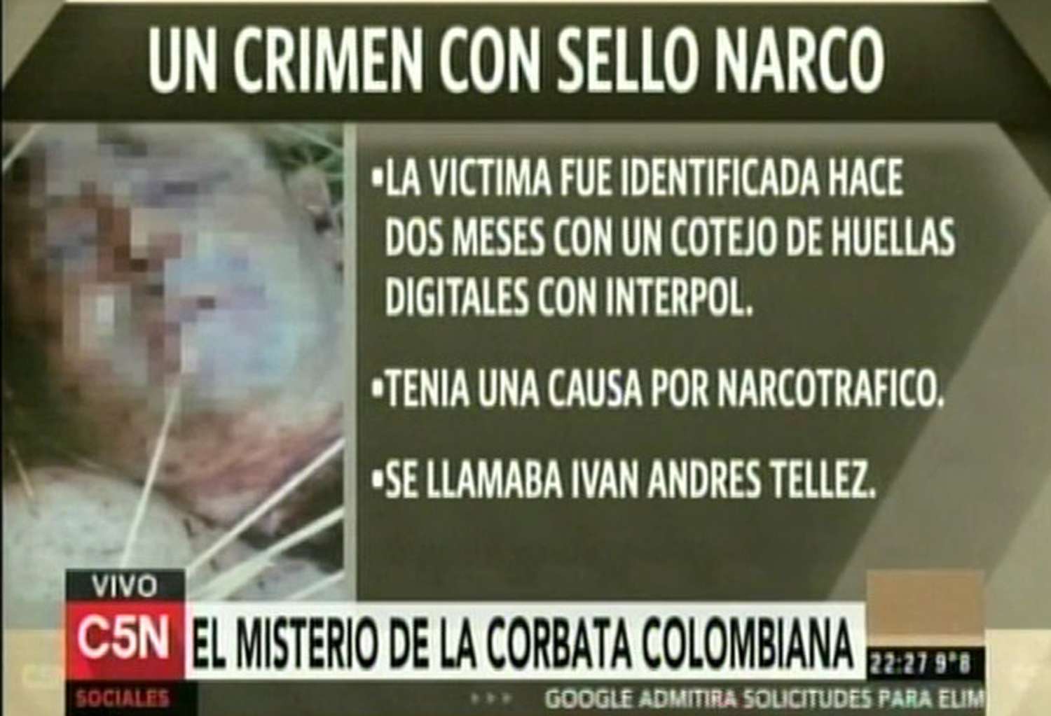Identificaron un cadáver hallado en 2009  y lo vincularon con la mafia colombiana