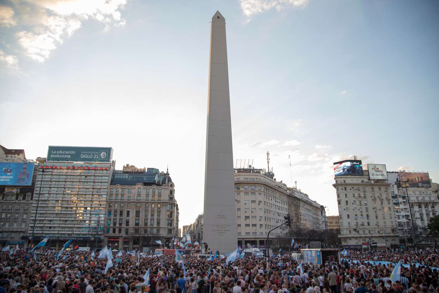 Manifestación en el Obelisco porteño