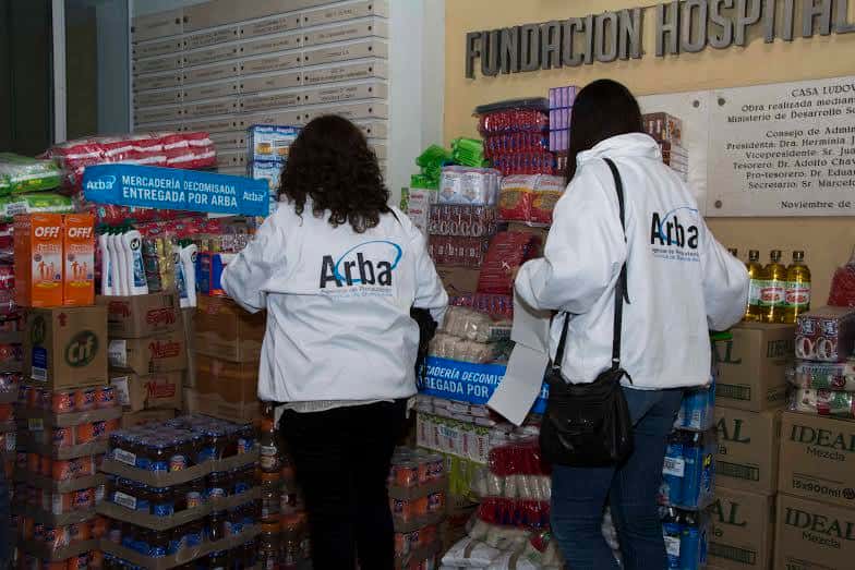 ARBA entregó 1,3 millones de  pesos en mercadería a entidades