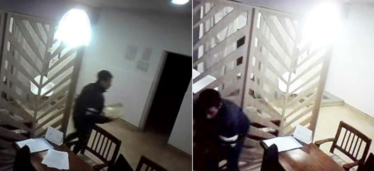 Ingresó a robar en una inmobiliaria de Yrigoyen al 900 y quedó registrado por las cámaras