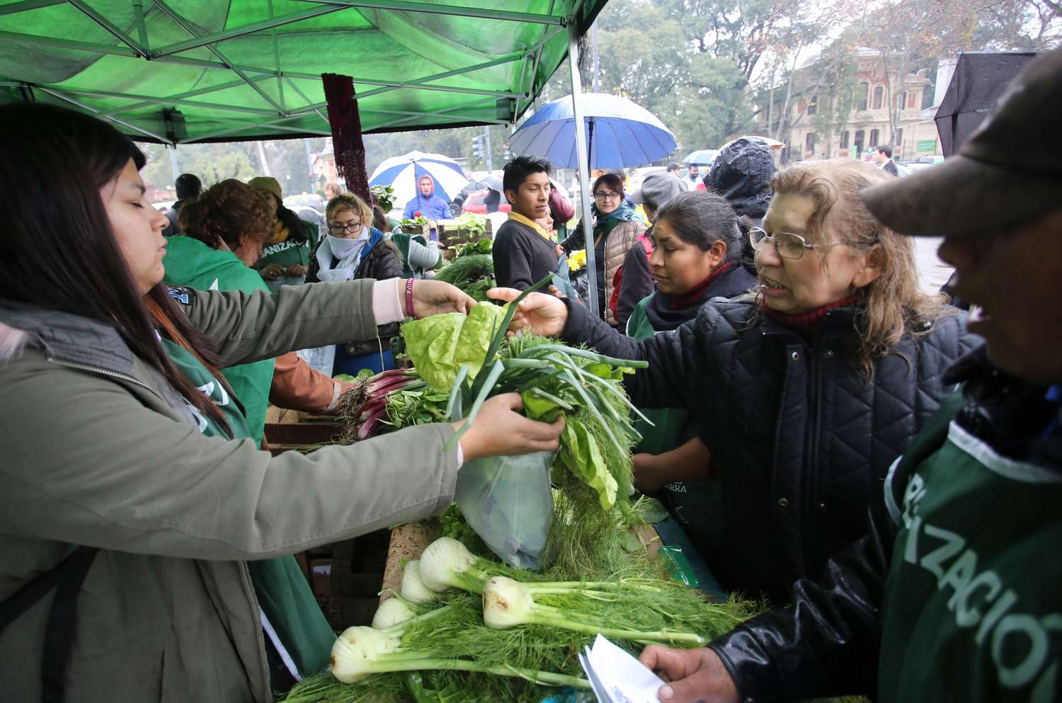 Organizaciones realizaron un “verdurazo” frente a la Rural
