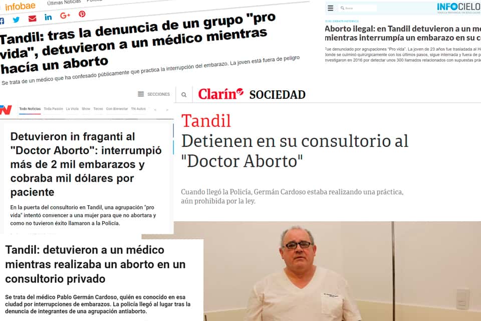 Los medios nacionales reflejaron la detención del Dr. Cardoso