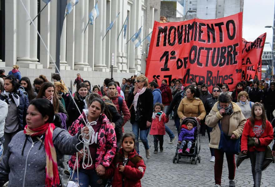 El Movimiento 1 de Octubre se movilizó contra “el hambre, la represión y por trabajo genuino”
