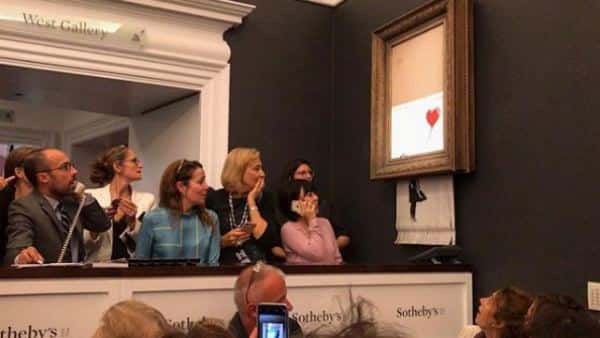 Una obra de Banksy se autodestruyó tras ser subastada por un millón de euros