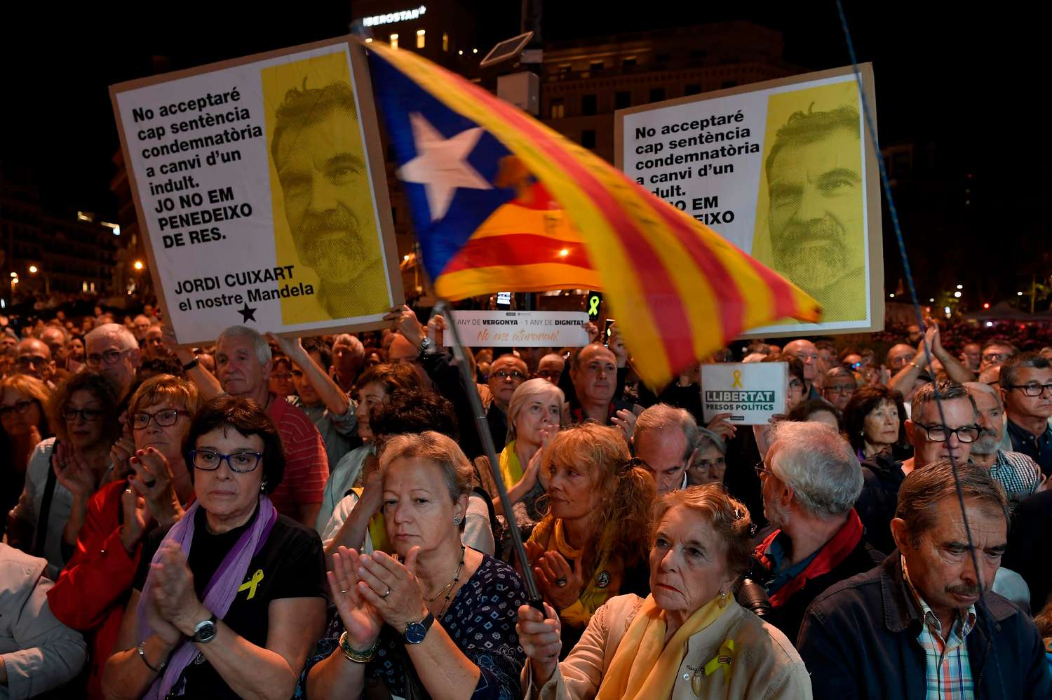 Protestas en Cataluña a un año de la detención de separatistas