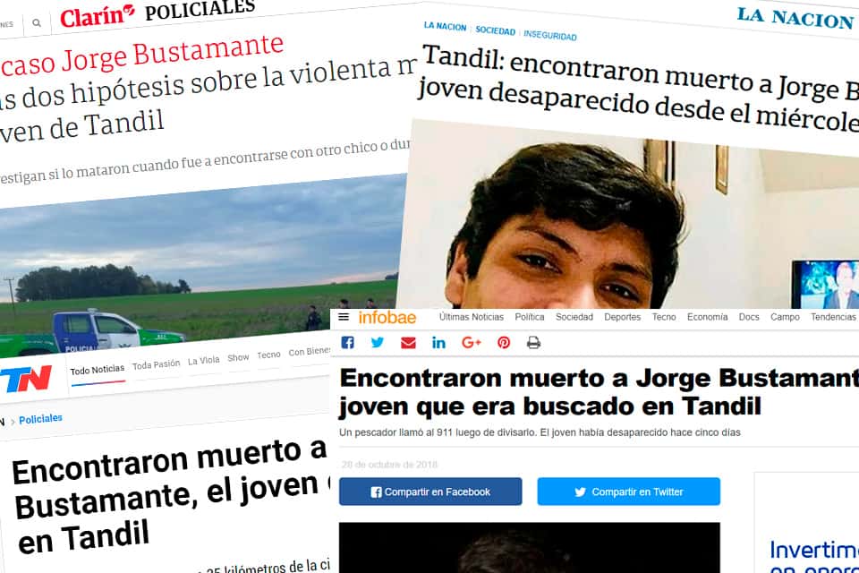La repercusión de la muerte de Bustamante en los medios nacionales