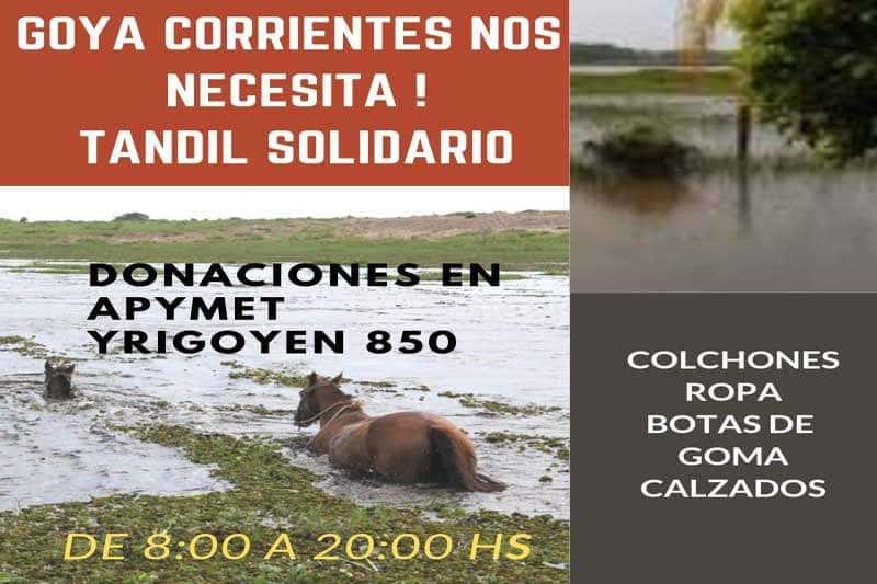 Tandil se solidariza con los inundados de Santa Fe y Corrientes