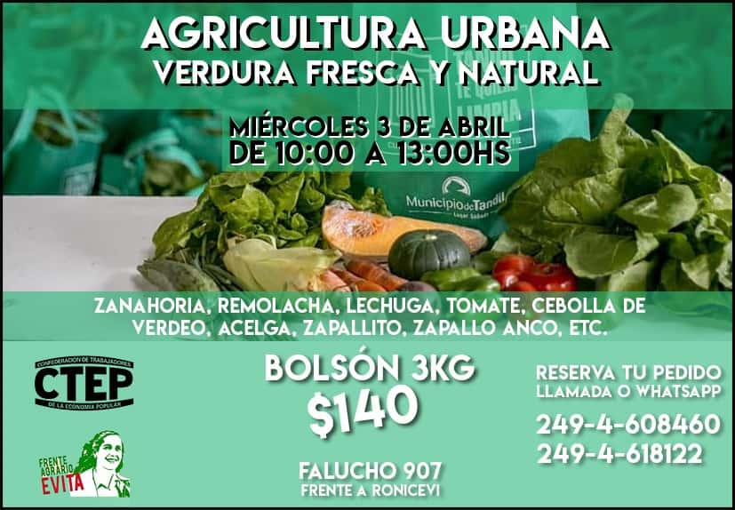 La Ctep-Evita realizará la primera venta al público de verdura fresca y natural cosechada en sus huertas