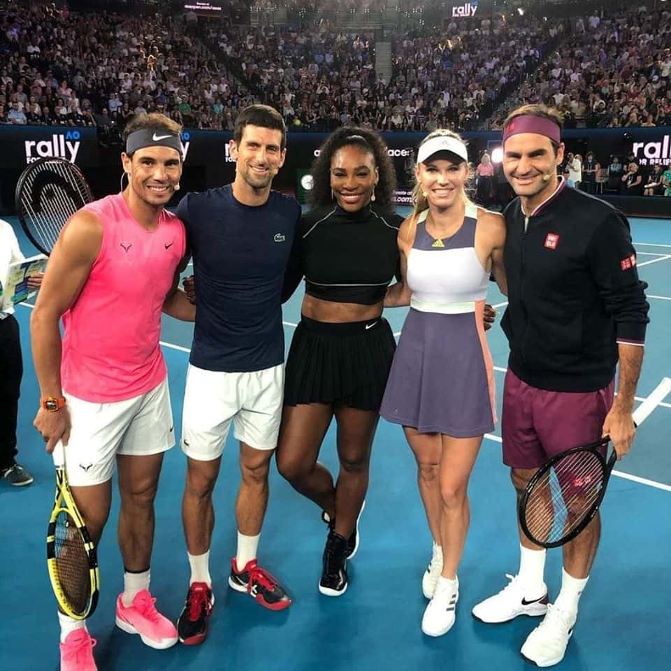 Nadal, Djokovic y Federer, unidos por la solidaridad en Australia
