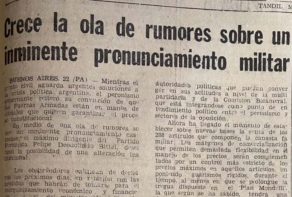 Rumores sobre un pronunciamiento militar y censura a la prensa: las noticias de marzo de 1976