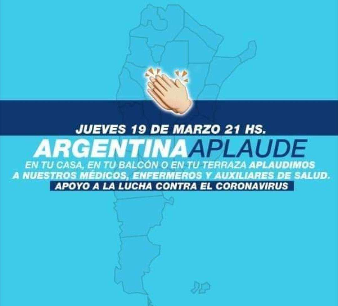 Argentina aplaude, una iniciativa para apoyar al personal de salud