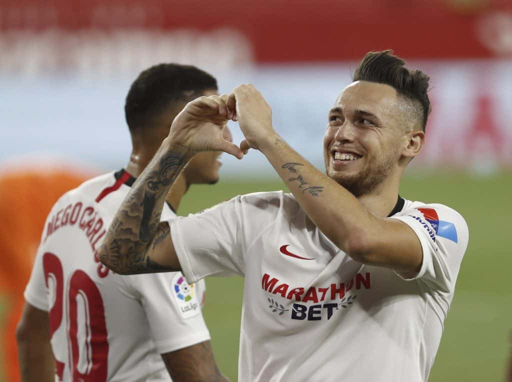 Lucas Ocampos marcó  en la victoria de Sevilla