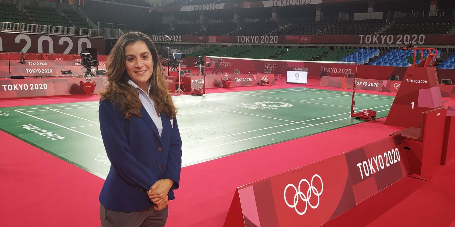 Florencia Biracouritz, en un alto en sus funciones durante los recientes Juegos Olímpicos.