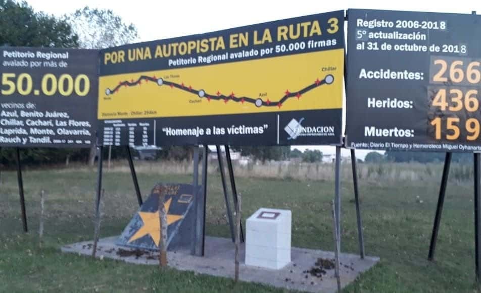 Se actualizará el cartel de homenaje a las víctimas y se renovará el pedido “Por una autopista en Ruta 3”