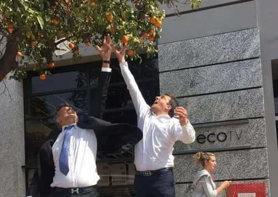 El día que Massa bajó naranjas de la calle Yrigoyen