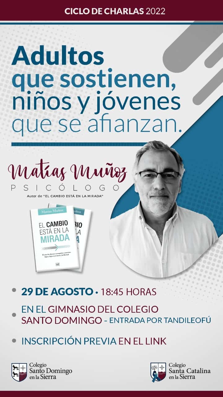 El psicólogo Muñoz disertará en el Colegio Santo Domingo sobre la problemática de adultos,niños y jóvenes