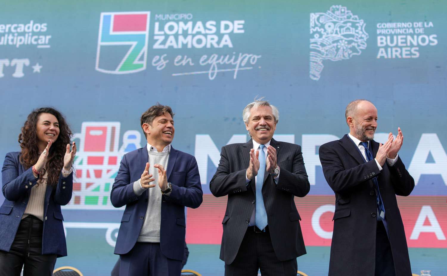 Alberto Fernández encabezó el acto de ayer en Lomas de Zamora.