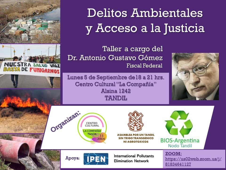 Convocan a un taller sobre delitos ambientales y acceso a la Justicia