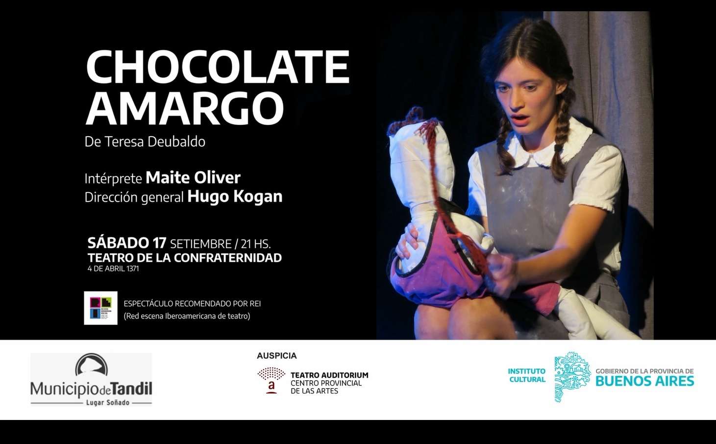 "Chocolate Amargo" se presenta el sábado 17 en el Teatro de la confraternidad