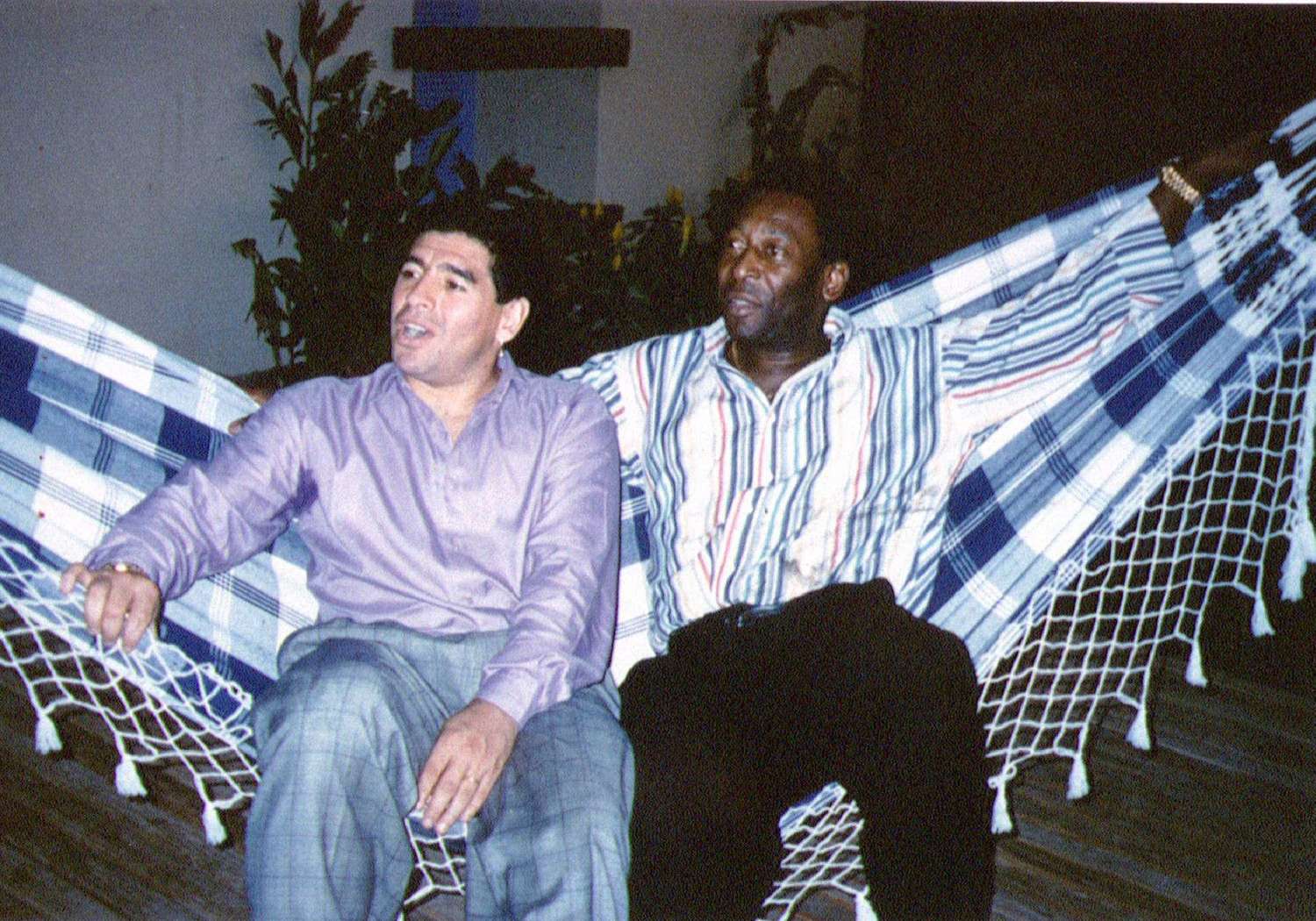 Maradona y Pelé, en 1995, en Río de Janeiro.