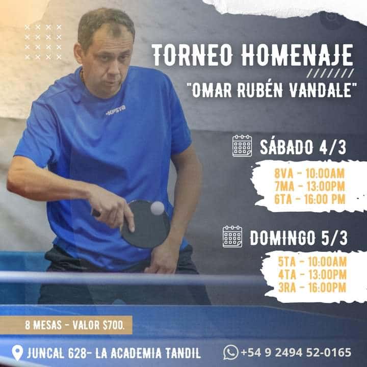 Torneo en homenaje a "Rubén Omar Vandale"