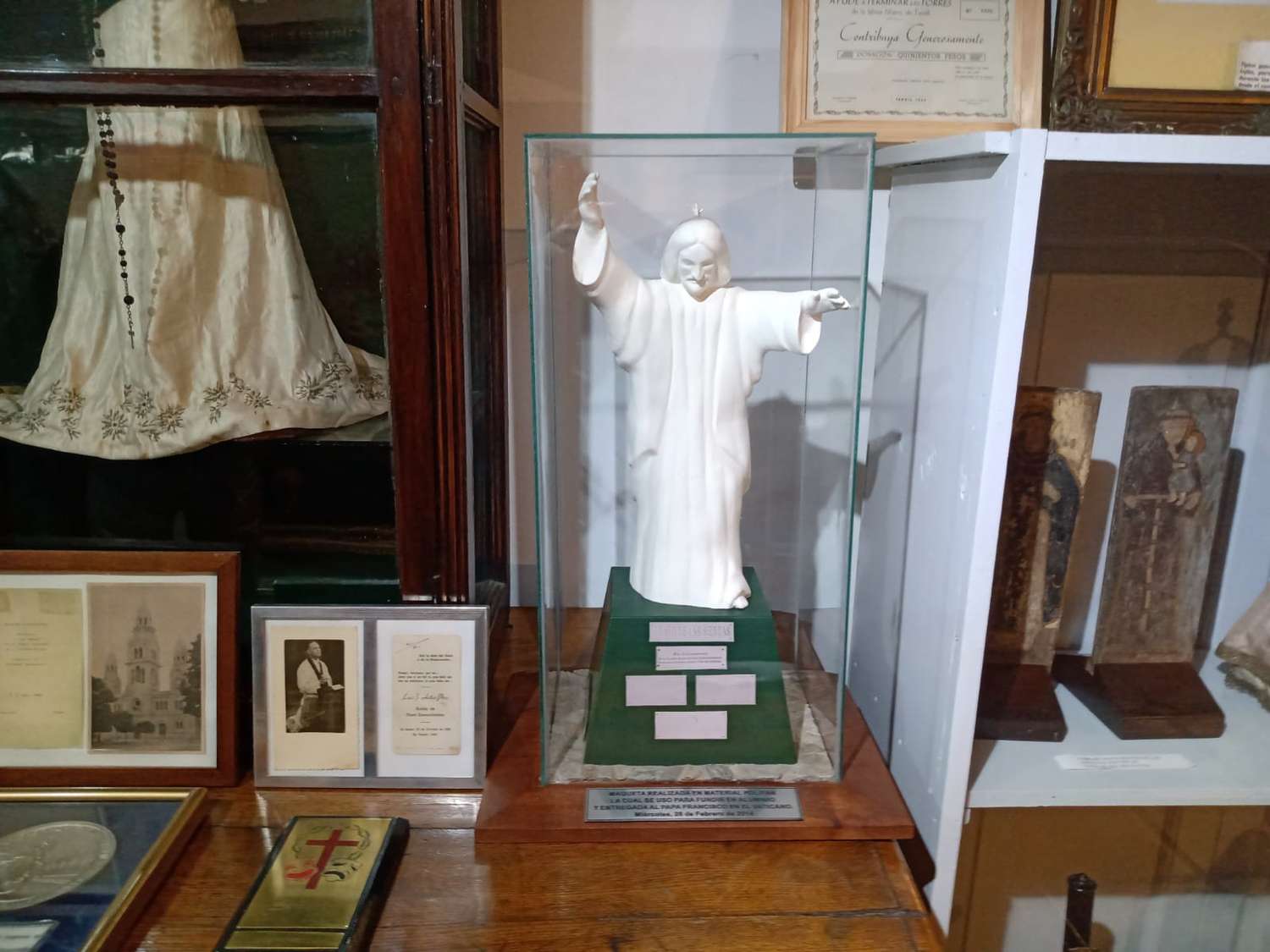 El modelo del Cristo que le obsequiaron al Papa quedó al resguardo del Museo del Fuerte