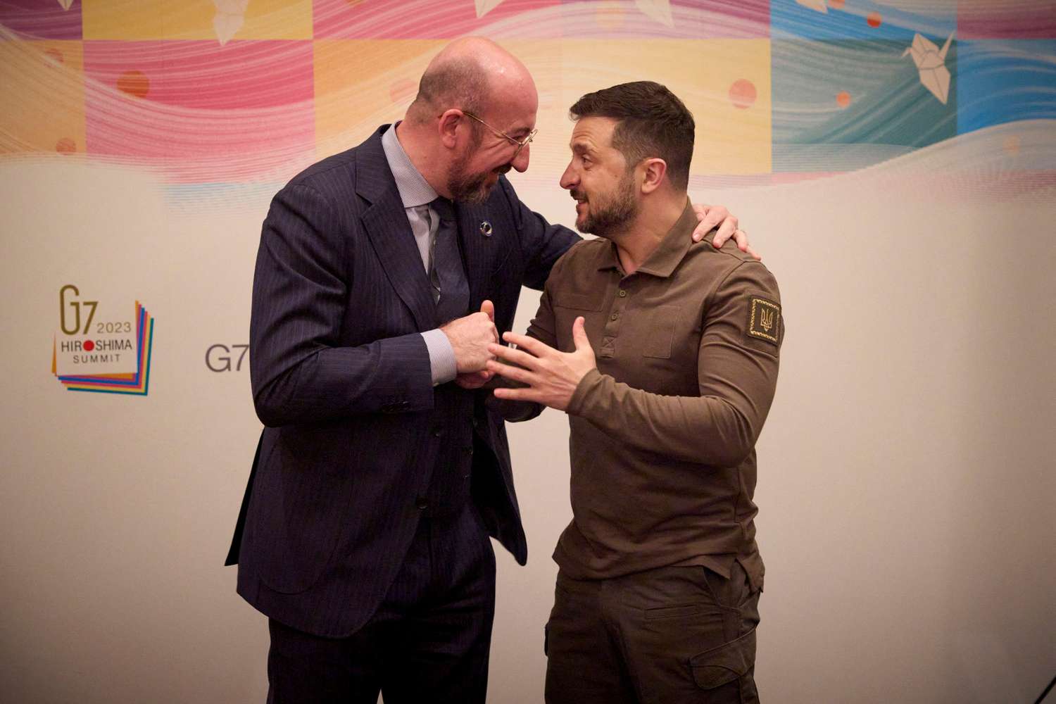 Volodomir Zelenski y el presidente del Consejo Europeo, Charles Michel
