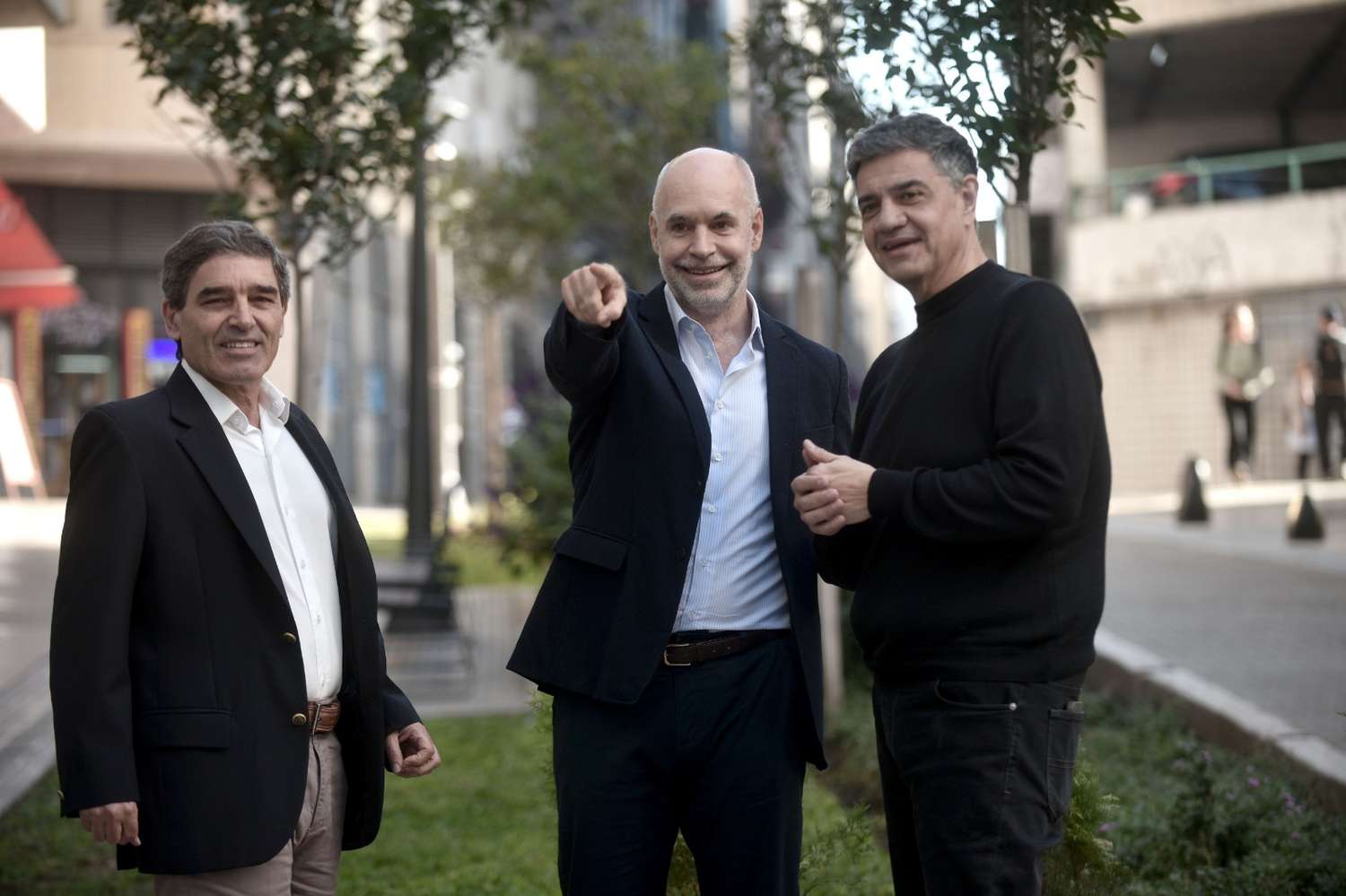 Fernán Quirós, Horacio Rodríguez Larreta y Jorge Macri.