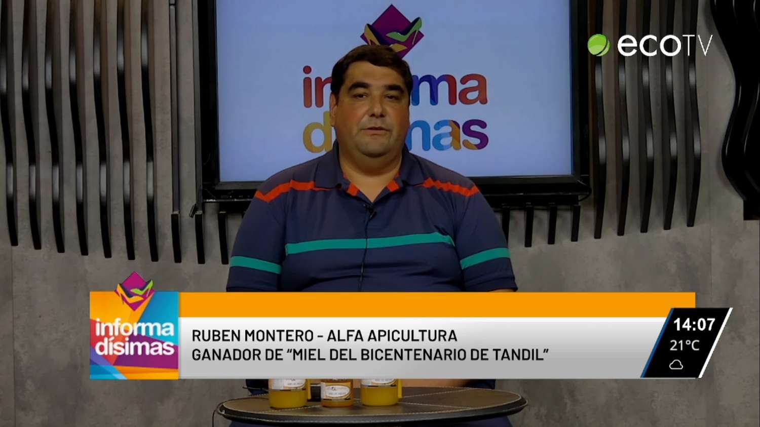Rubén Montero, ganador de "Miel del bicentenario de Tandil" en Informadísimas