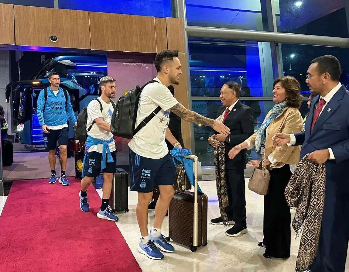 La llegada de Argentina a Yakarta.