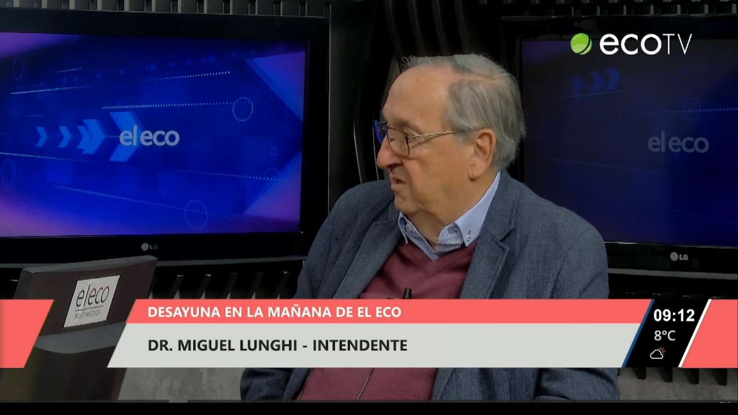 El Intendente Miguel Lunghi en los estudios de El Eco