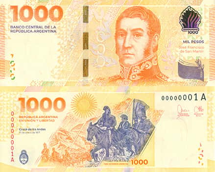 El nuevo billete de mil pesos.