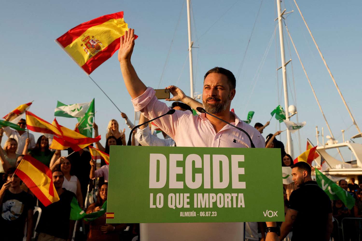 Santiago Abascal, líder del partido Vox de extrema derecha de España.
