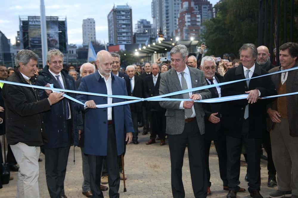 A la mañana, Rodríguez Larreta inauguró la exposición de Palermo junto a Nicolás Pino, presidente de la Sociedad Rural.