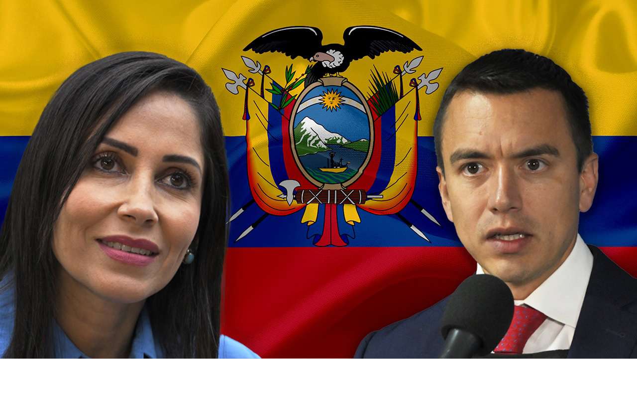 Luisa González y Daniel Noboa, candidatos la presidencia en Ecuador.