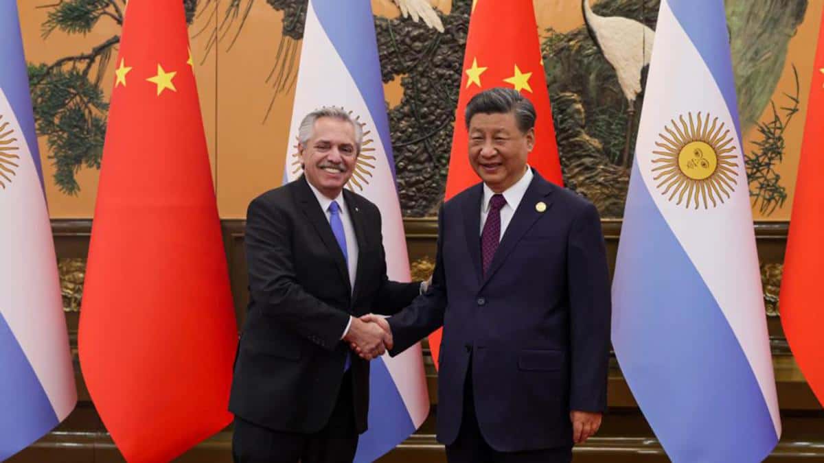 Los presidentes Alberto Fernández y Xi Jimping.