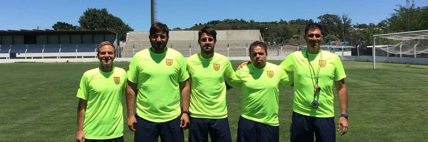 Curti, Burtovoy, Pereyra, Rodríguez y Riberi, el cuerpo técnico de Santamarina en 2018/19.