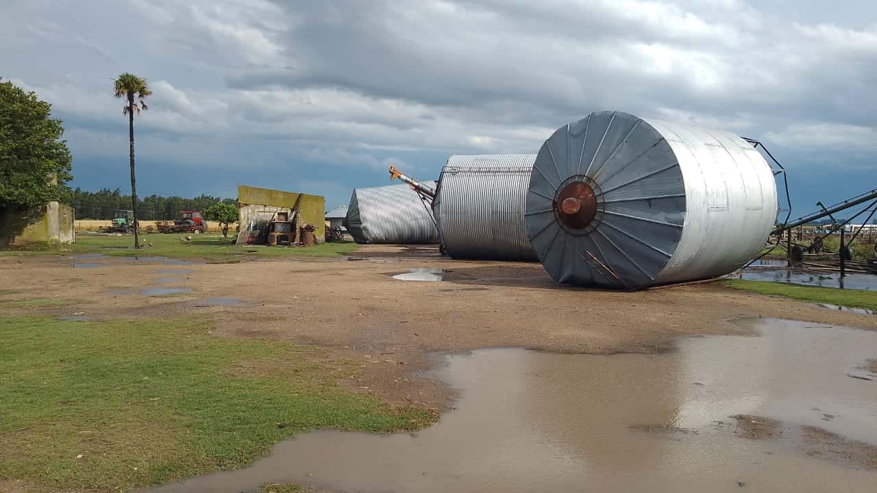 Algunos silos de la zona suburbana también fueron arrasados por el viento