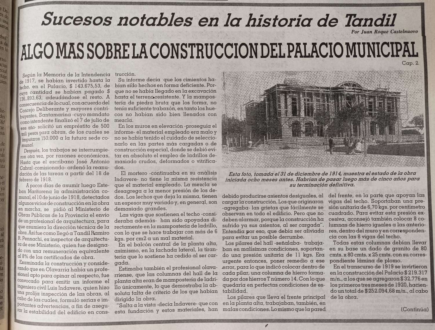 Algo más sobre la construcción del Palacio Municipal - Cap. 2.