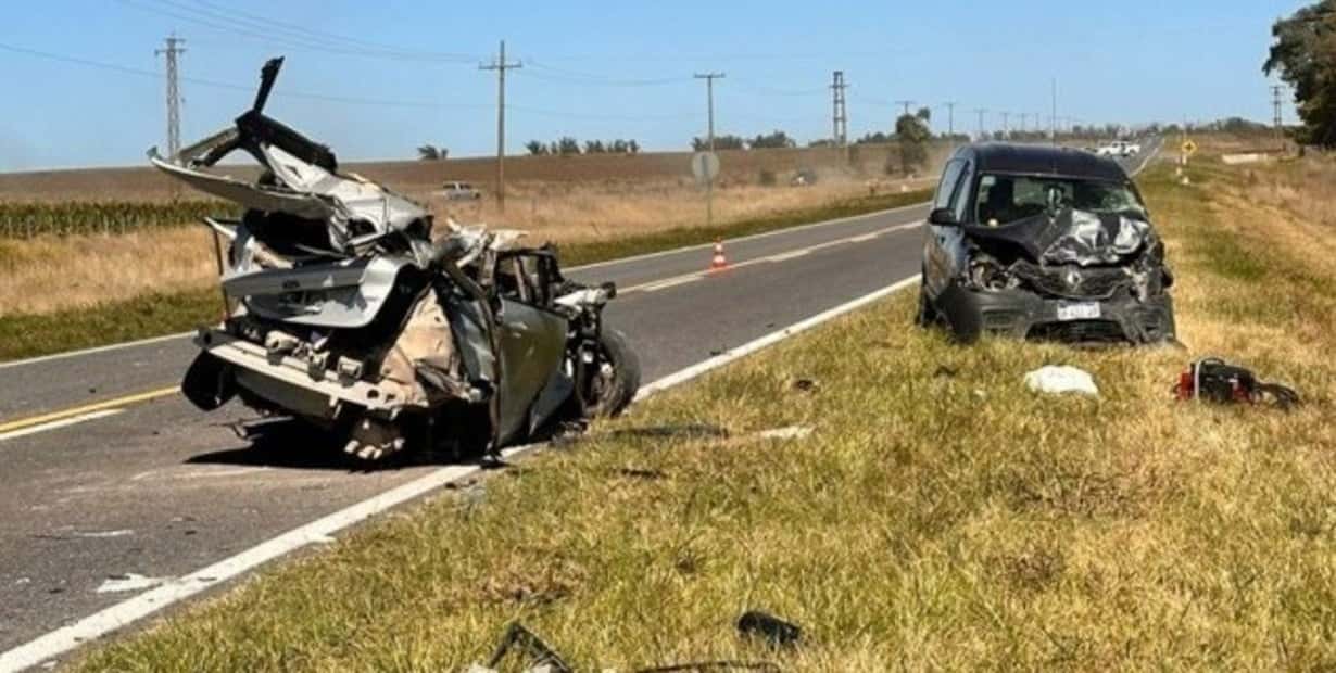 Tragedia en la Ruta 3: dos jóvenes fallecieron en un choque frontal