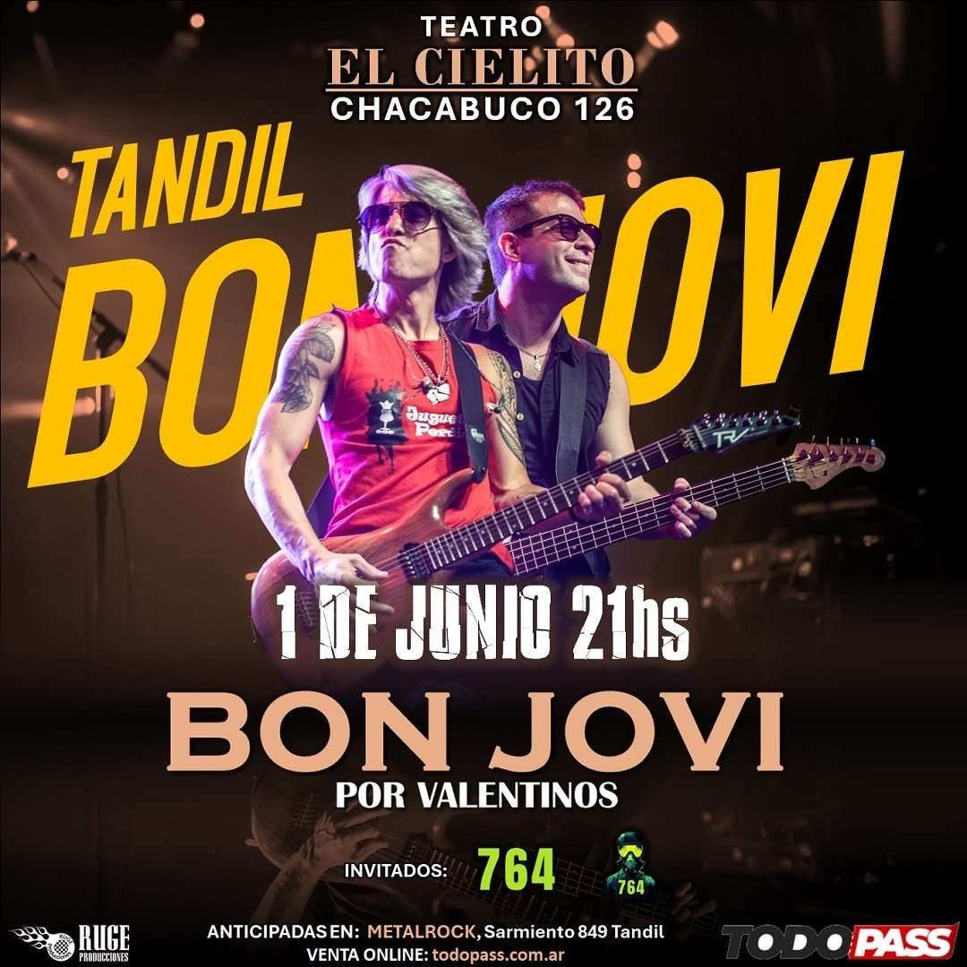“Bon Jovi por Valentinos” llega a El Cielito para revivir los 80 y 90