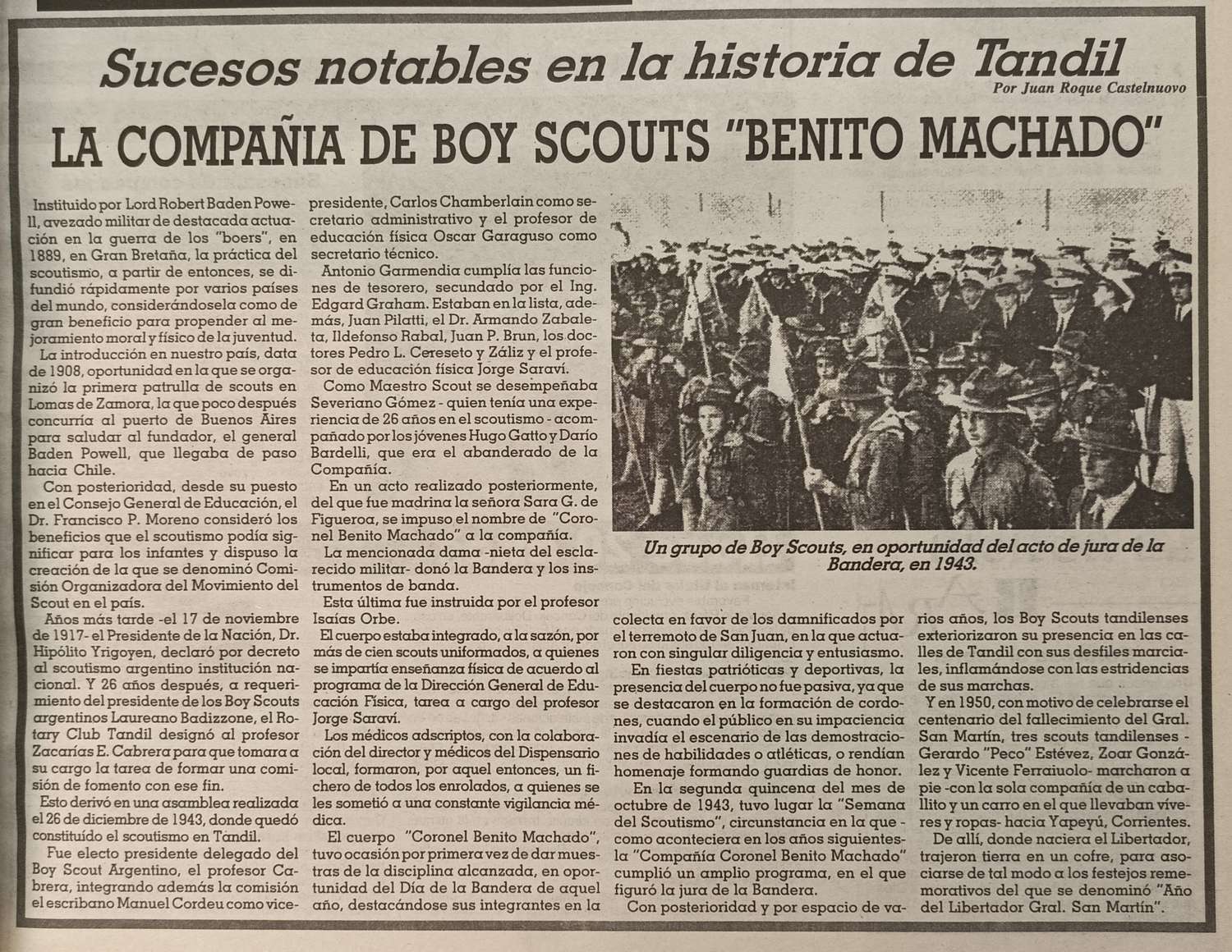La compañía de Boy Scouts "Benito Machado"