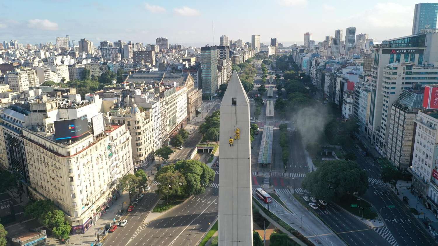 El Obelisco porteño, en Corrientes y 9 de Julio. (Foto de Gobierno de CABA).