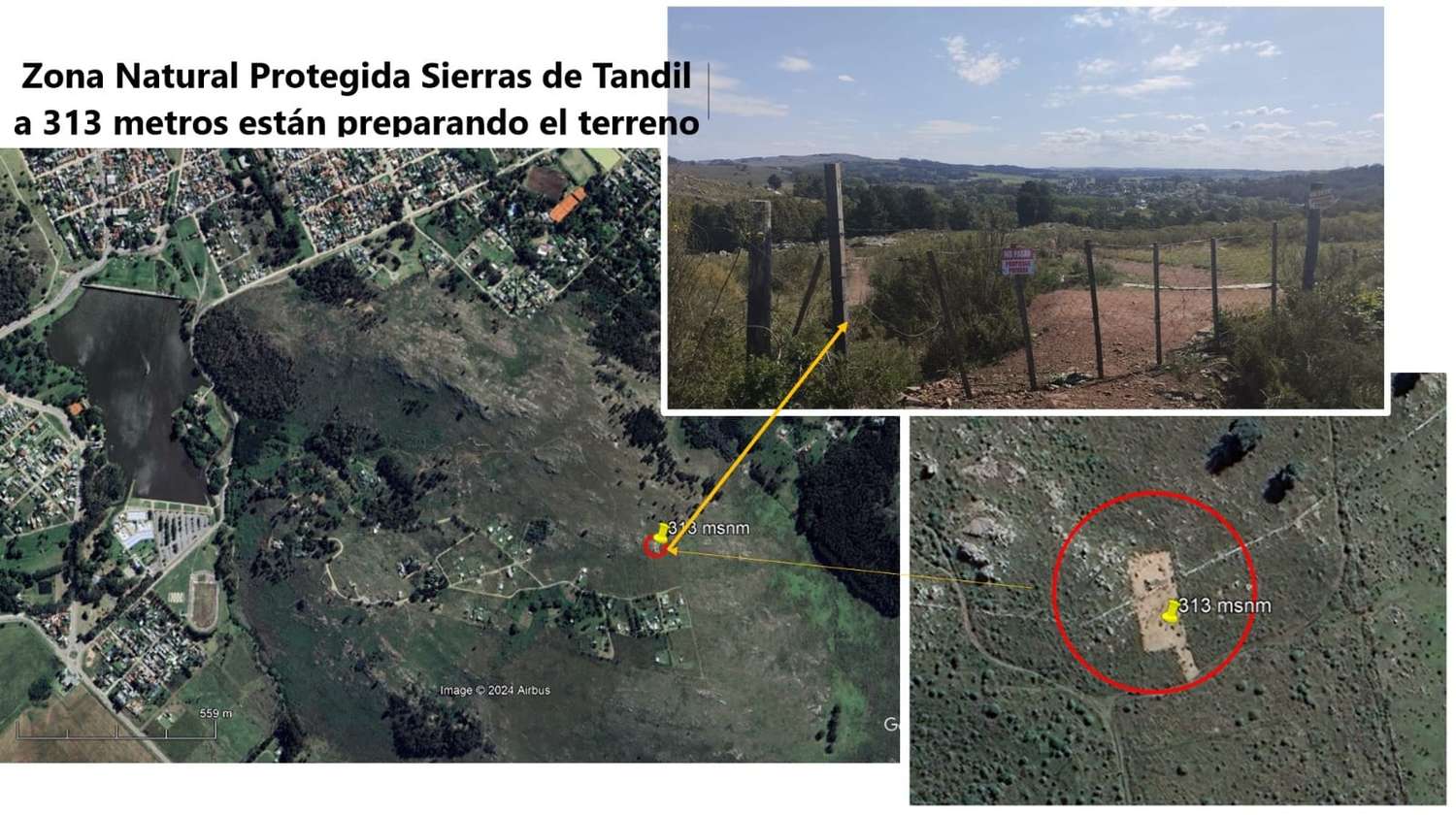 La Asamblea por las Sierras detectó un lote en la cima de un cerro