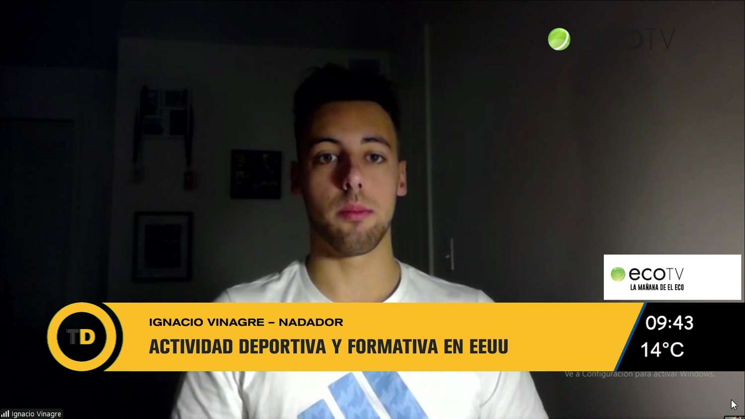 El presente del nadador tandilense Ignacio Vinagre en Estados Unidos