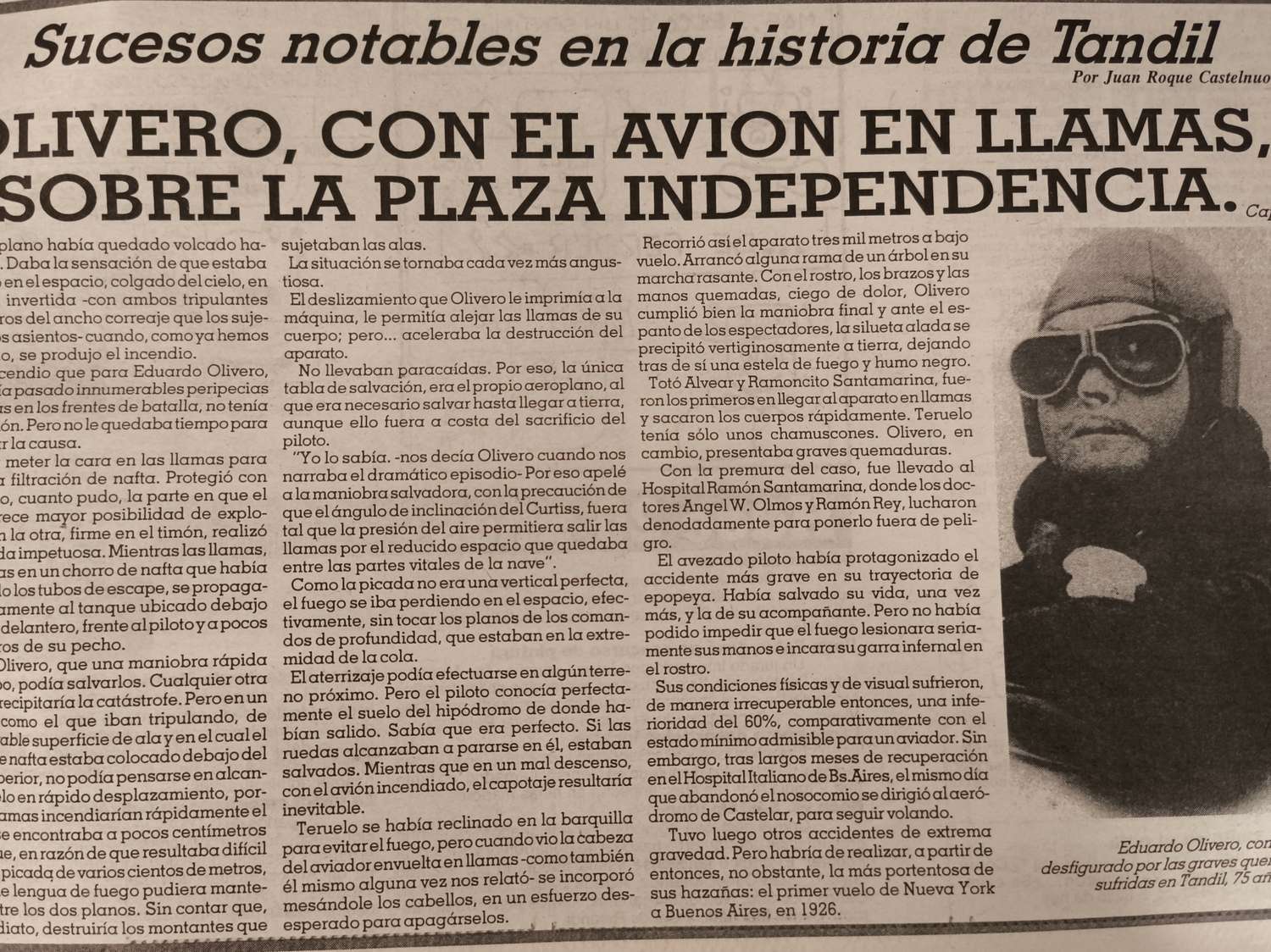 Olivero, con el avión en llamas, sobre la Plaza Independencia - Capítulo 2.