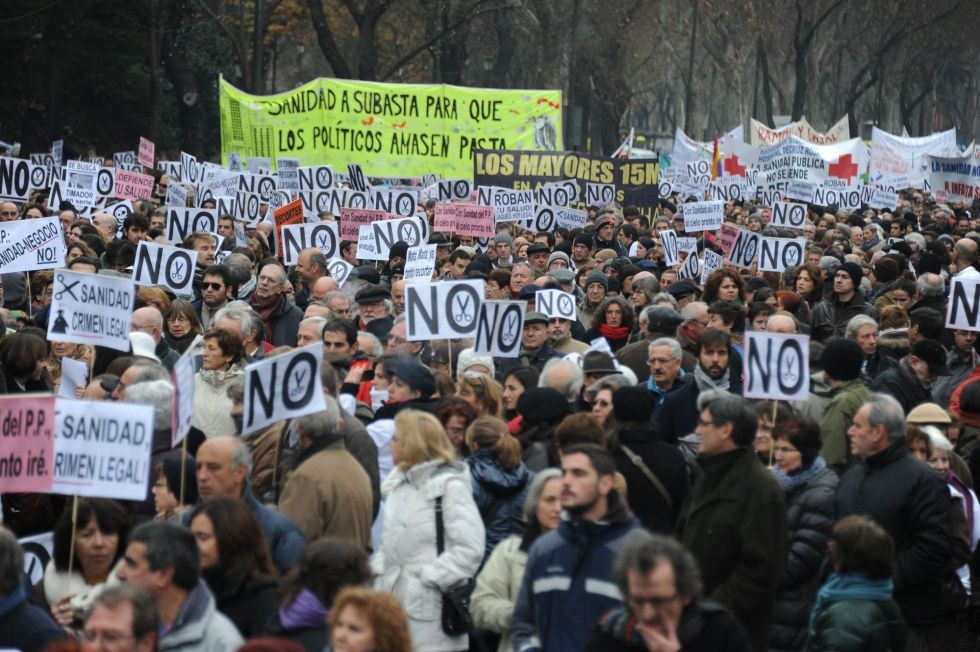 En España hubo protesta de trabajadores sanitarios